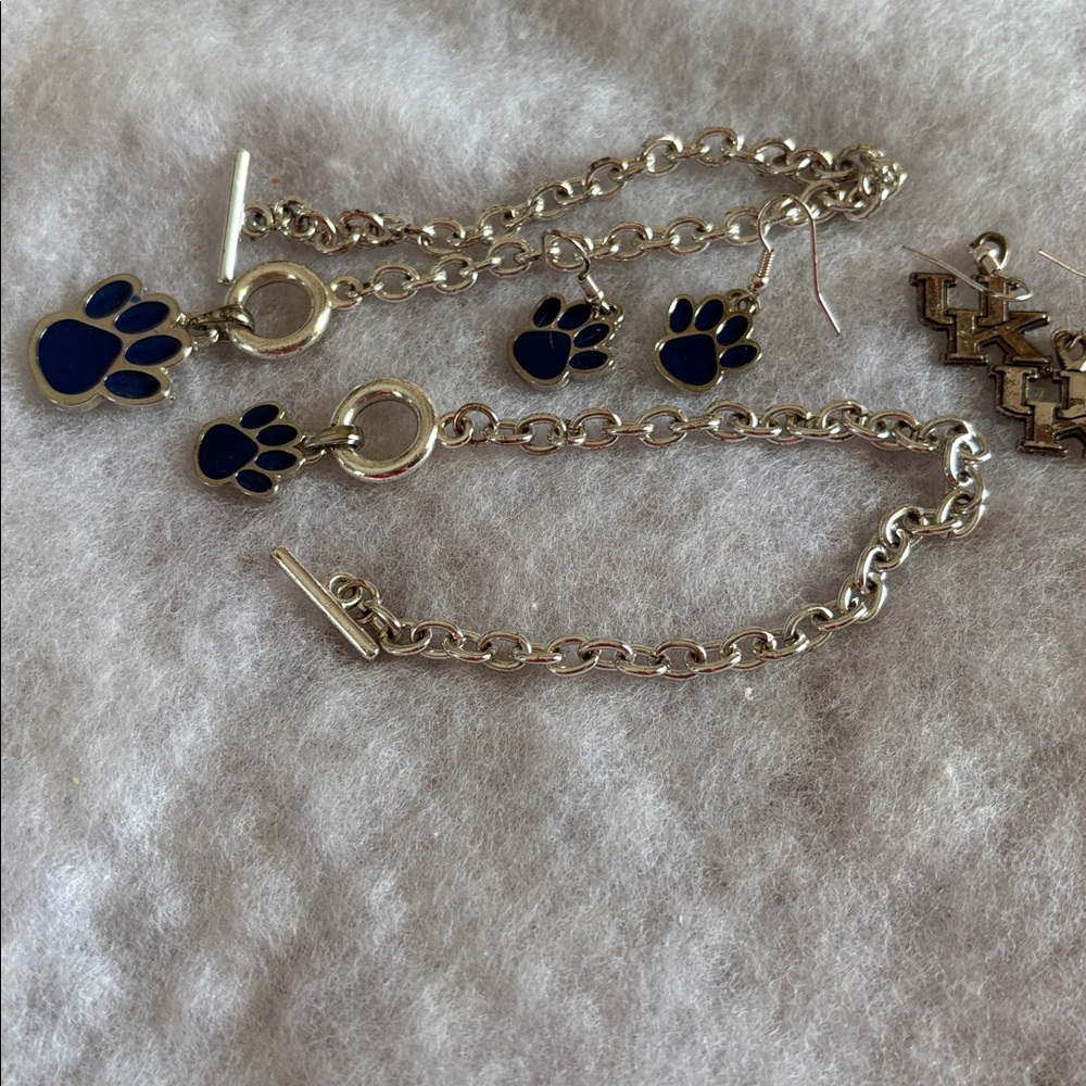 University of Kentucky (UK) Silver and Blue Jewelry Set